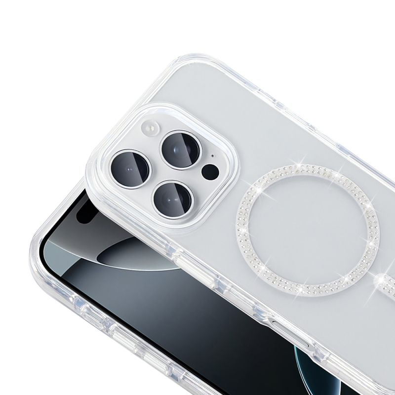 Apple iPhone 15 Pro Case Stone Design M-safe Charging Feature Zore Koment Silicone Cover - 6
