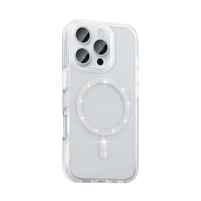Apple iPhone 15 Pro Case Stone Design M-safe Charging Feature Zore Koment Silicone Cover - 7