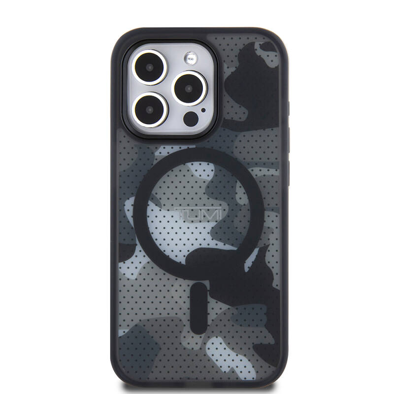 Apple iPhone 15 Pro Case TUMI Original Licensed Frosted Transparent Mesh Camouflage Patterned Cover with Magsafe Charging Feature - 8