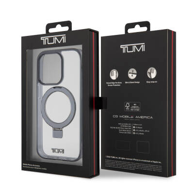 Apple iPhone 15 Pro Case TUMI Original Licensed Magsafe Charging Feature Metal Logo Ring Stand Silicone Cover - 9