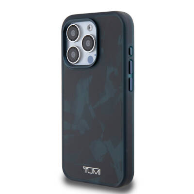 Apple iPhone 15 Pro Case TUMI Original Licensed Magsafe Frosted Transparent Brush Camouflage Patterned Cover with Charging Feature - 11