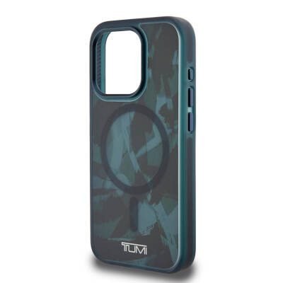 Apple iPhone 15 Pro Case TUMI Original Licensed Magsafe Frosted Transparent Brush Camouflage Patterned Cover with Charging Feature - 15