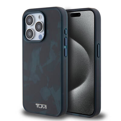 Apple iPhone 15 Pro Case TUMI Original Licensed Magsafe Frosted Transparent Brush Camouflage Patterned Cover with Charging Feature - 10