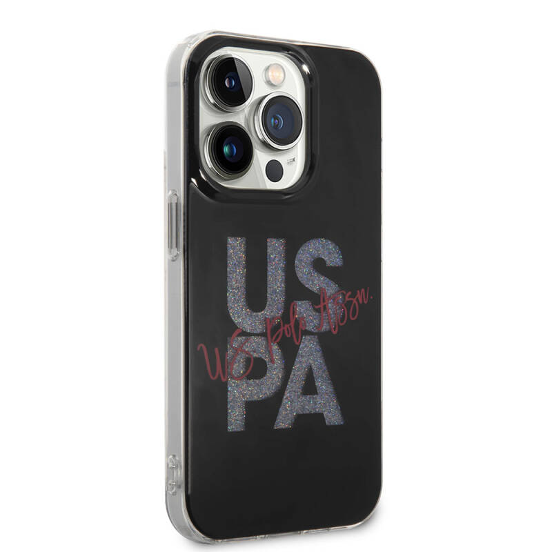 Apple iPhone 15 Pro Case U.S. Polo Assn. Original Licensed Glitter Glossy Alphabet Design Cover - 5