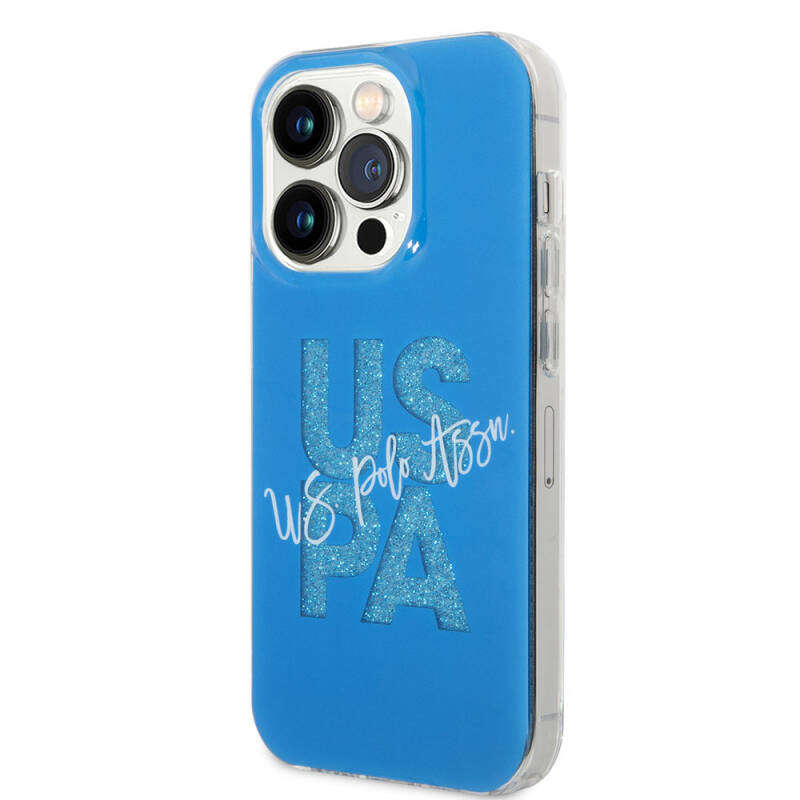 Apple iPhone 15 Pro Case U.S. Polo Assn. Original Licensed Glitter Glossy Alphabet Design Cover - 11