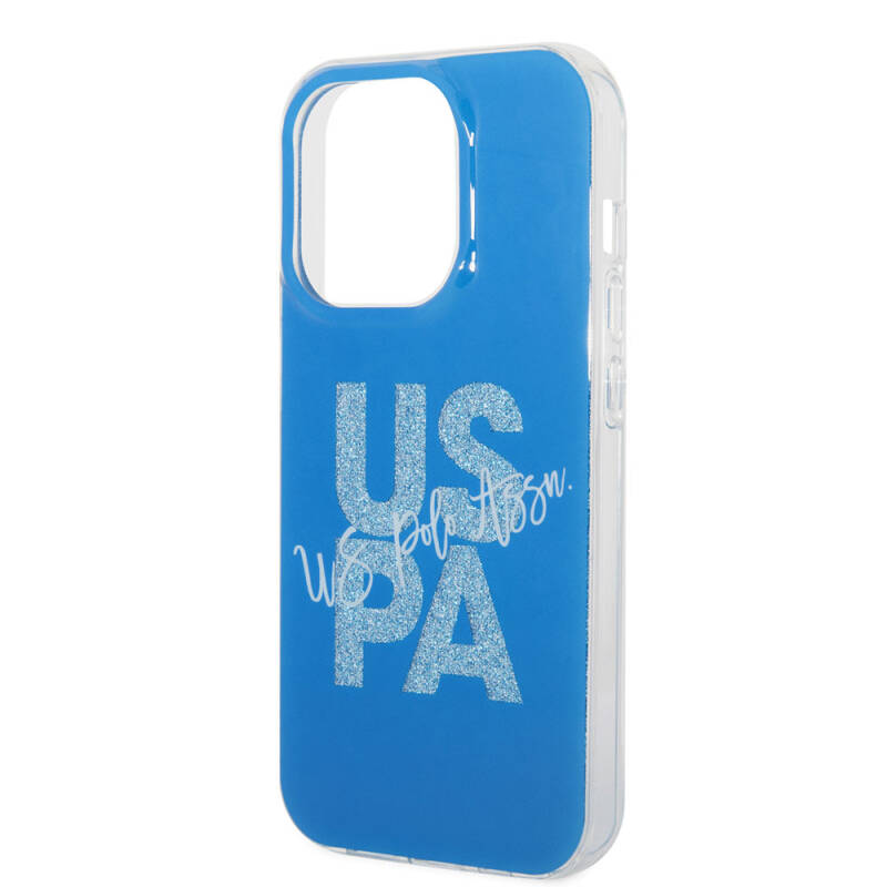 Apple iPhone 15 Pro Case U.S. Polo Assn. Original Licensed Glitter Glossy Alphabet Design Cover - 15