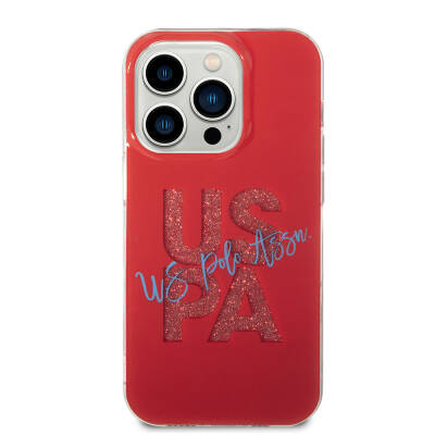 Apple iPhone 15 Pro Case U.S. Polo Assn. Original Licensed Glitter Glossy Alphabet Design Cover - 20