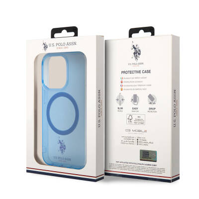 Apple iPhone 15 Pro Case U.S. Polo Assn. Original Licensed Magsafe Charging Featured Transparent Design Cover - 9