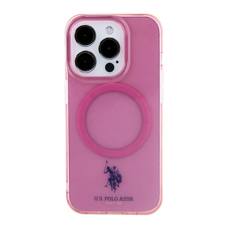 Apple iPhone 15 Pro Case U.S. Polo Assn. Original Licensed Magsafe Charging Featured Transparent Design Cover - 12