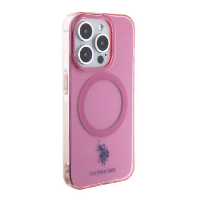Apple iPhone 15 Pro Case U.S. Polo Assn. Original Licensed Magsafe Charging Featured Transparent Design Cover - 13