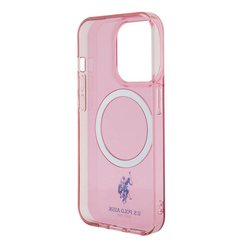 Apple iPhone 15 Pro Case U.S. Polo Assn. Original Licensed Magsafe Charging Featured Transparent Design Cover - 15