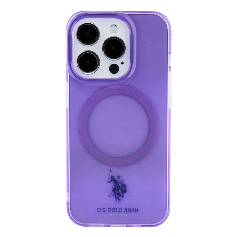Apple iPhone 15 Pro Case U.S. Polo Assn. Original Licensed Magsafe Charging Featured Transparent Design Cover - 20