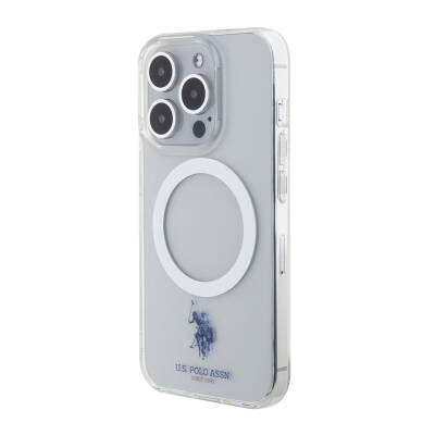 Apple iPhone 15 Pro Case U.S. Polo Assn. Original Licensed Magsafe Charging Featured Transparent Design Cover - 27