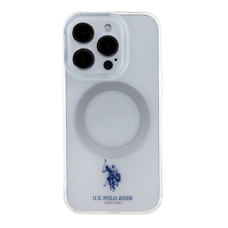 Apple iPhone 15 Pro Case U.S. Polo Assn. Original Licensed Magsafe Charging Featured Transparent Design Cover - 28