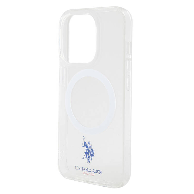 Apple iPhone 15 Pro Case U.S. Polo Assn. Original Licensed Magsafe Charging Featured Transparent Design Cover - 30