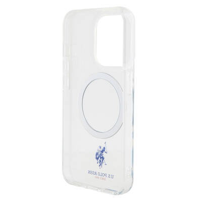 Apple iPhone 15 Pro Case U.S. Polo Assn. Original Licensed Magsafe Charging Featured Transparent Design Cover - 31