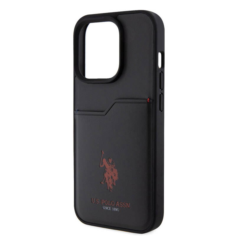 Apple iPhone 15 Pro Case U.S. Polo Assn. Original Licensed Printing Logo PU Card Holder Cover - 7