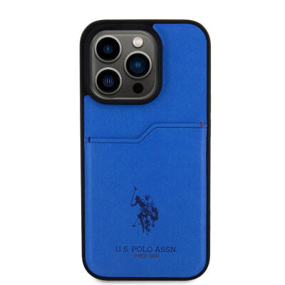 Apple iPhone 15 Pro Case U.S. Polo Assn. Original Licensed Printing Logo PU Card Holder Cover - 12