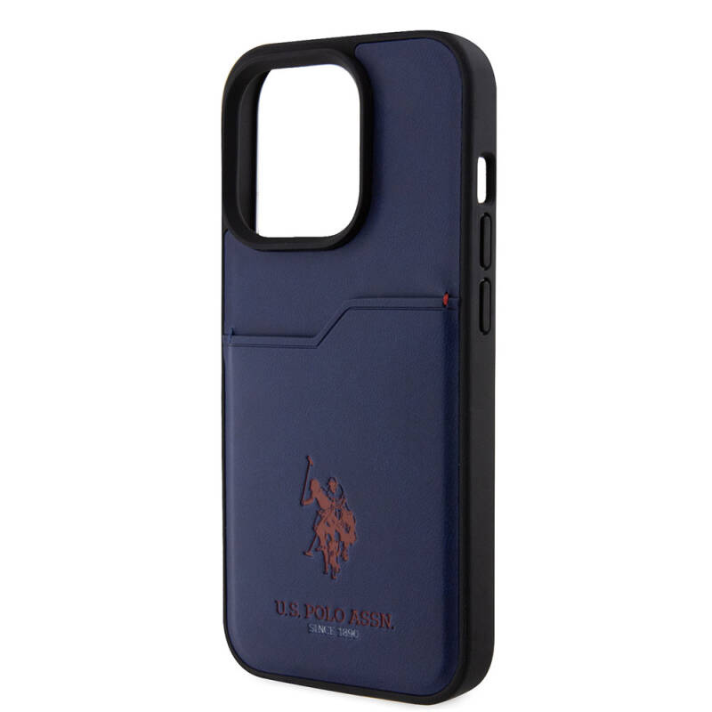 Apple iPhone 15 Pro Case U.S. Polo Assn. Original Licensed Printing Logo PU Card Holder Cover - 23