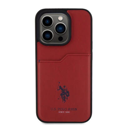 Apple iPhone 15 Pro Case U.S. Polo Assn. Original Licensed Printing Logo PU Card Holder Cover - 28