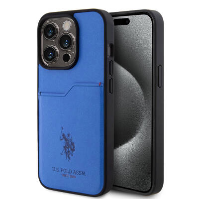 Apple iPhone 15 Pro Case U.S. Polo Assn. Original Licensed Printing Logo PU Card Holder Cover - 10