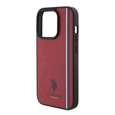 Apple iPhone 15 Pro Case U.S. Polo Assn. Original Licensed Three Color Stripe Design Print Logo Cover - 23