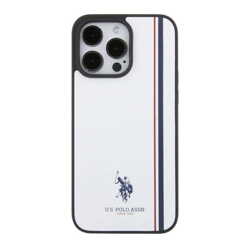 Apple iPhone 15 Pro Case U.S. Polo Assn. Original Licensed Three Color Stripe Design Print Logo Cover - 28