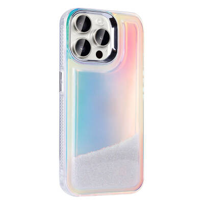 Apple iPhone 15 Pro Case with Airbag Colored Back Surface Bead Design Zore Kumul Cover - 5