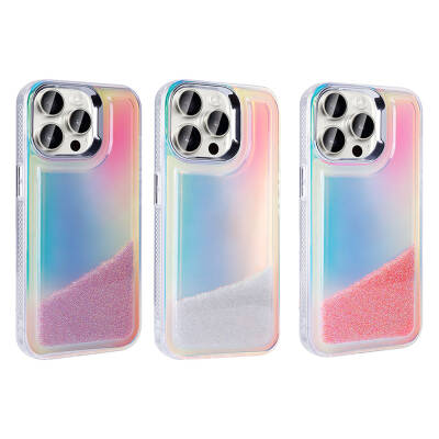 Apple iPhone 15 Pro Case with Airbag Colored Back Surface Bead Design Zore Kumul Cover - 2