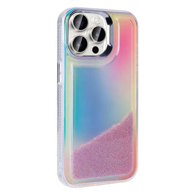 Apple iPhone 15 Pro Case with Airbag Colored Back Surface Bead Design Zore Kumul Cover - 3