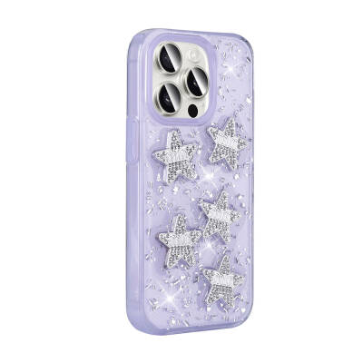 Apple iPhone 15 Pro Case with Airbag Glitter Back Surface Zore Shimmer Silicone Cover - 7