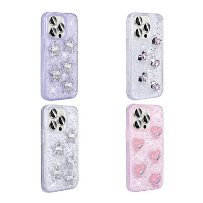 Apple iPhone 15 Pro Case with Airbag Glitter Back Surface Zore Shimmer Silicone Cover - 2