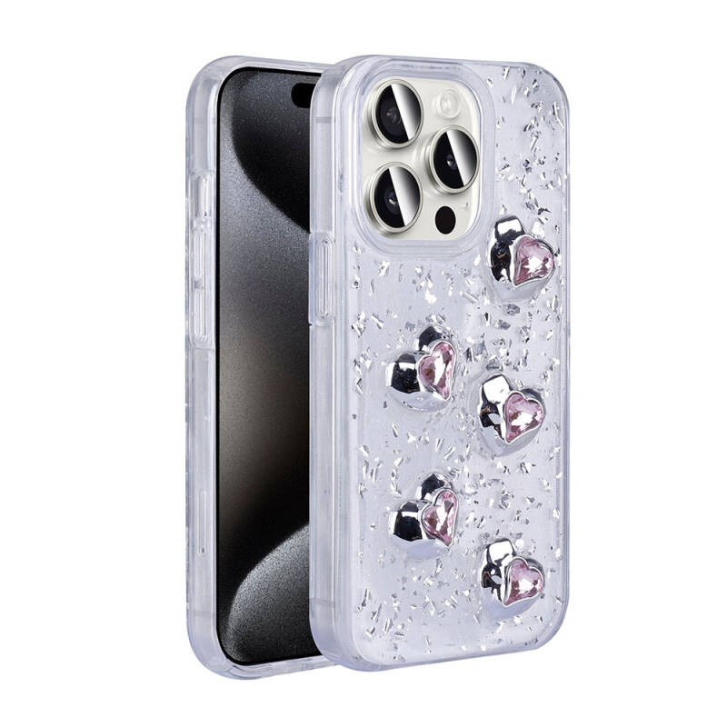 Apple iPhone 15 Pro Case with Airbag Glitter Back Surface Zore Shimmer Silicone Cover - 14