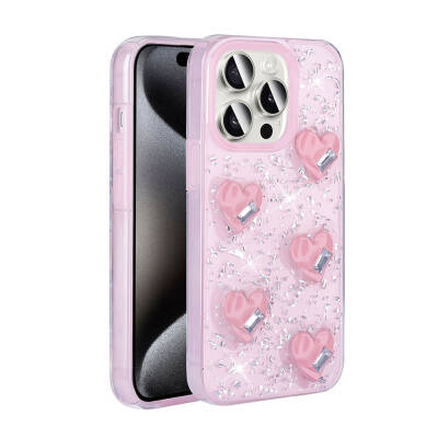 Apple iPhone 15 Pro Case with Airbag Glitter Back Surface Zore Shimmer Silicone Cover - 11