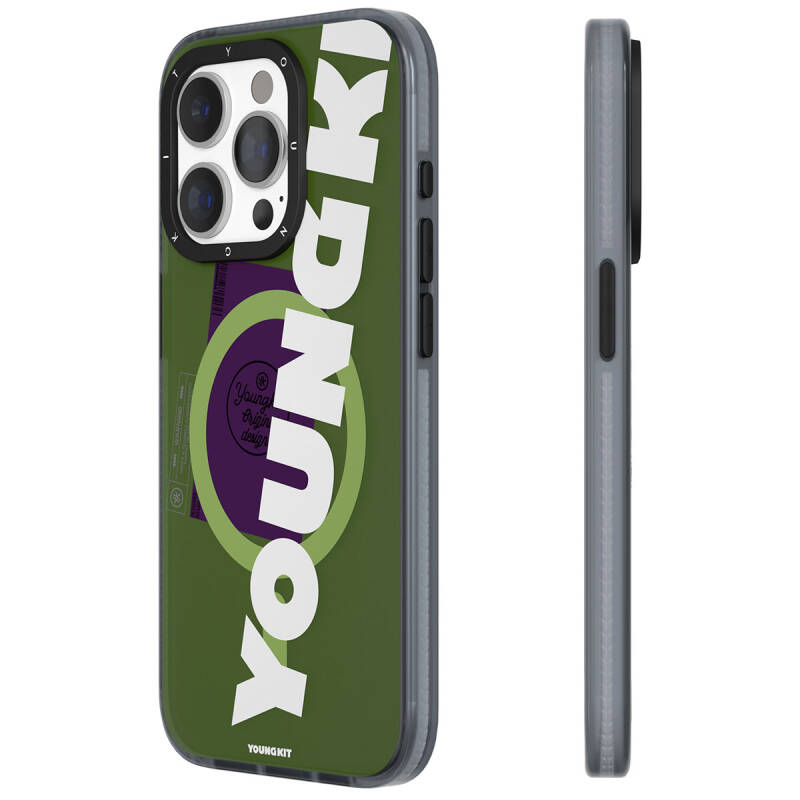 Apple iPhone 15 Pro Case with Magsafe Charging Feature Youngkit Binfen Series Text Themed Cover - 10