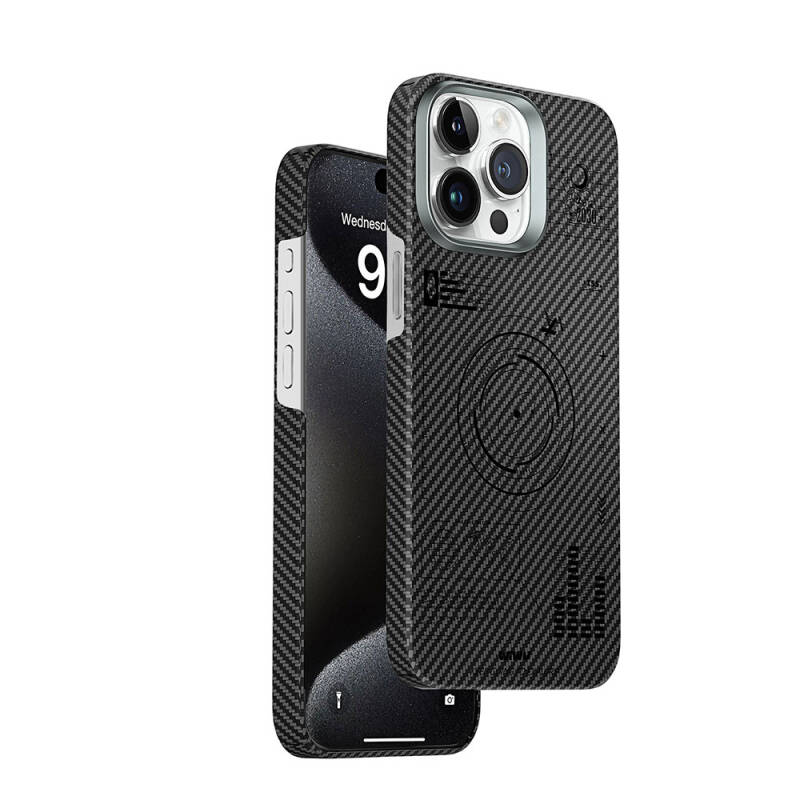 Apple iPhone 15 Pro Case Wiwu KJZ-017 Carbon Fiber 600D Explore Kevlar Cover - 1