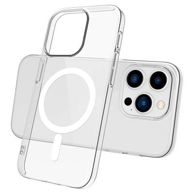 Apple iPhone 15 Pro Case Zore Magsafe Charging Featured Transparent Single Camera Framed Porto Cover - 4