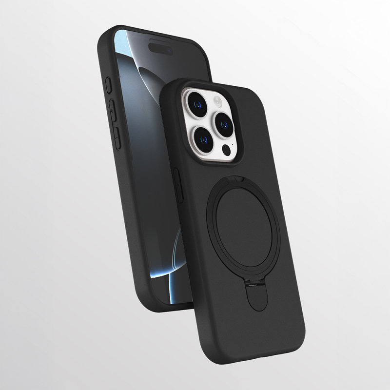 Apple iPhone 15 Pro Case Zore Samara Cover with M-safe Charging Stand - 3