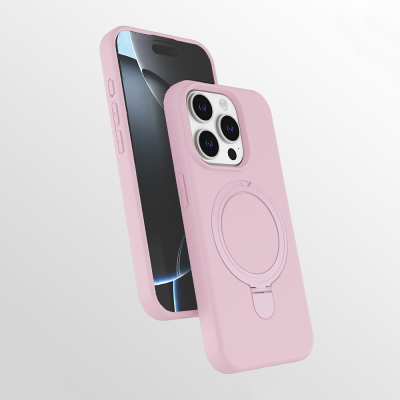 Apple iPhone 15 Pro Case Zore Samara Cover with M-safe Charging Stand - 6