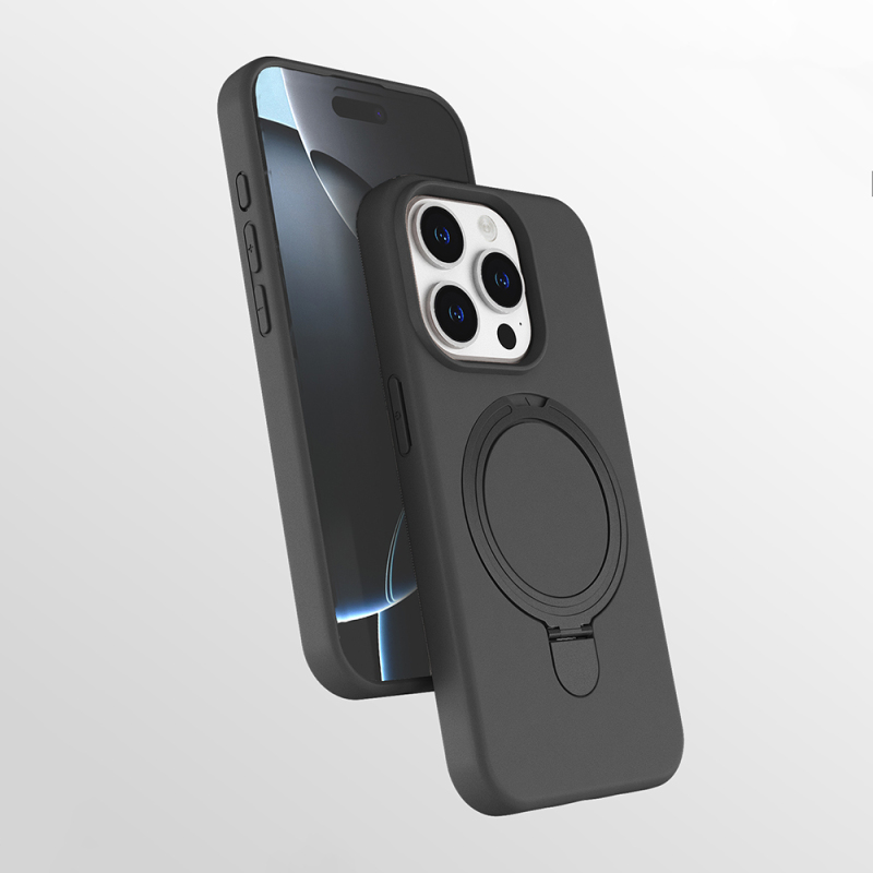 Apple iPhone 15 Pro Case Zore Samara Cover with M-safe Charging Stand - 7