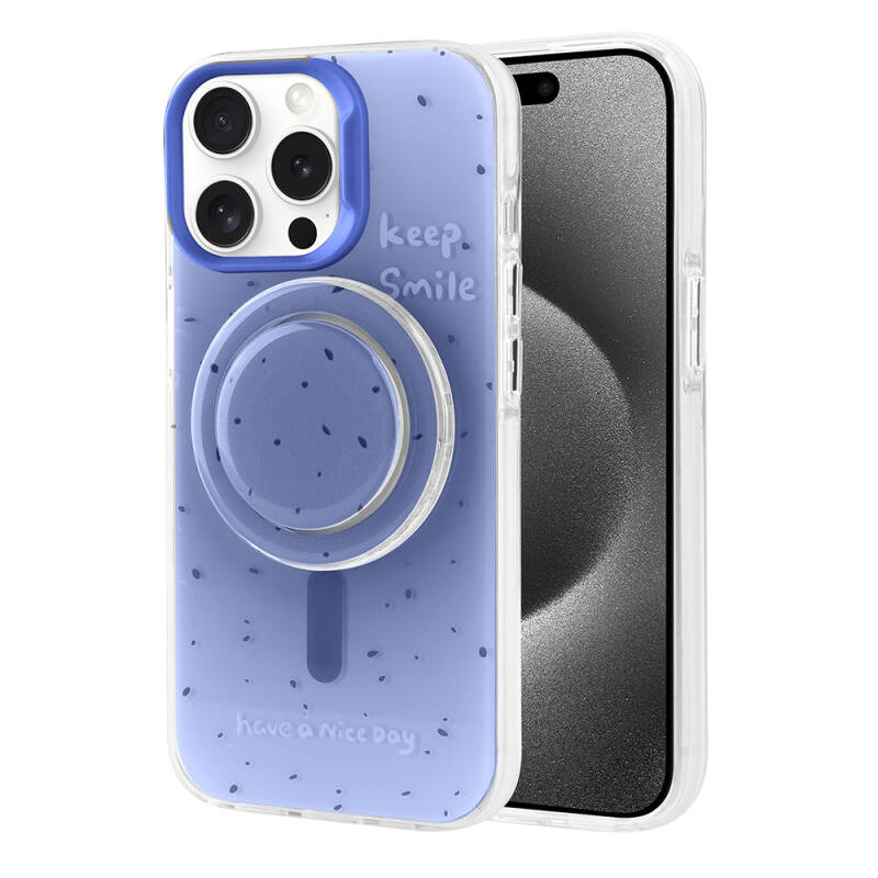 Apple iPhone 15 Pro Case Zore Tiktok Cover with Magsafe Charging Feature and Plug-in Pop Socket - 9