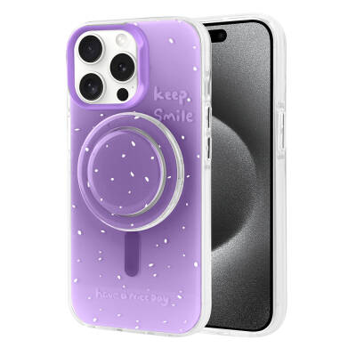 Apple iPhone 15 Pro Case Zore Tiktok Cover with Magsafe Charging Feature and Plug-in Pop Socket - 11