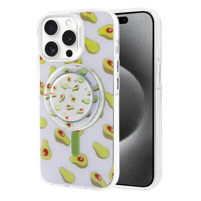 Apple iPhone 15 Pro Case Zore Tiktok Cover with Magsafe Charging Feature and Plug-in Pop Socket - 13