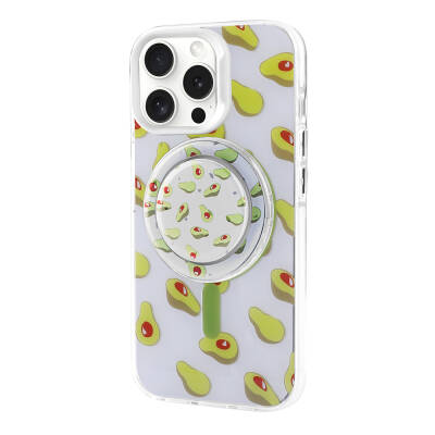 Apple iPhone 15 Pro Case Zore Tiktok Cover with Magsafe Charging Feature and Plug-in Pop Socket - 14