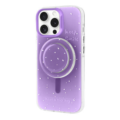 Apple iPhone 15 Pro Case Zore Tiktok Cover with Magsafe Charging Feature and Plug-in Pop Socket - 18