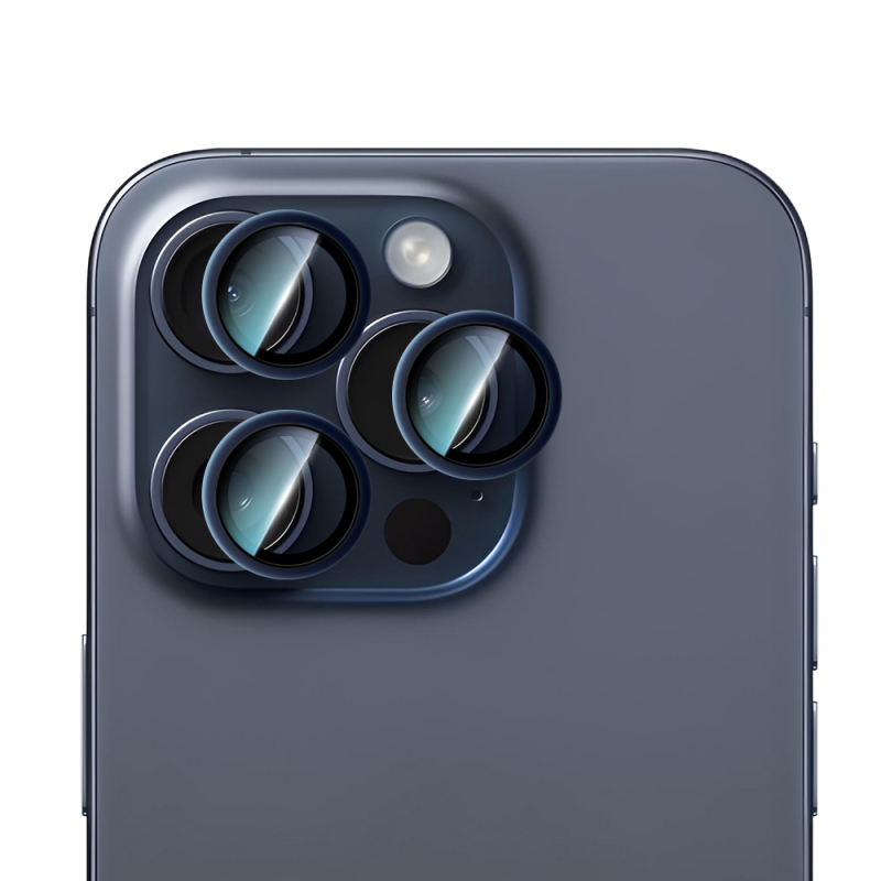 Apple iPhone 15 Pro Max CaseWorld Alloy Serisi Oleofobik Anti Reflective Kamera Lens Koruyucu - 3