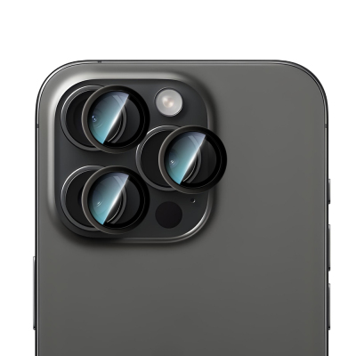 Apple iPhone 15 Pro Max CaseWorld Alloy Serisi Oleofobik Anti Reflective Kamera Lens Koruyucu - 4