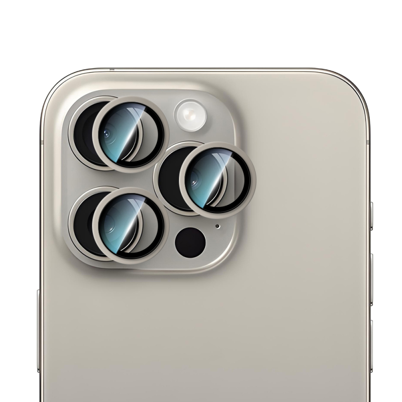 Apple iPhone 15 Pro Max CaseWorld Alloy Serisi Oleofobik Anti Reflective Kamera Lens Koruyucu - 2
