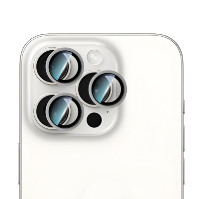Apple iPhone 15 Pro Max CaseWorld Alloy Serisi Oleofobik Anti Reflective Kamera Lens Koruyucu - 5