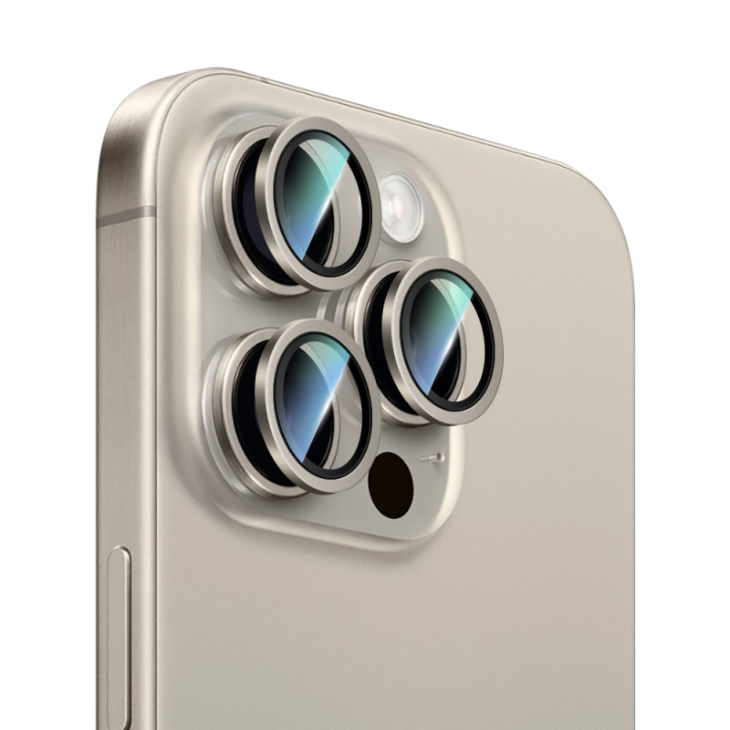 Apple iPhone 15 Pro Max CaseWorld Alloy Serisi Oleofobik Anti Reflective Kamera Lens Koruyucu - 1